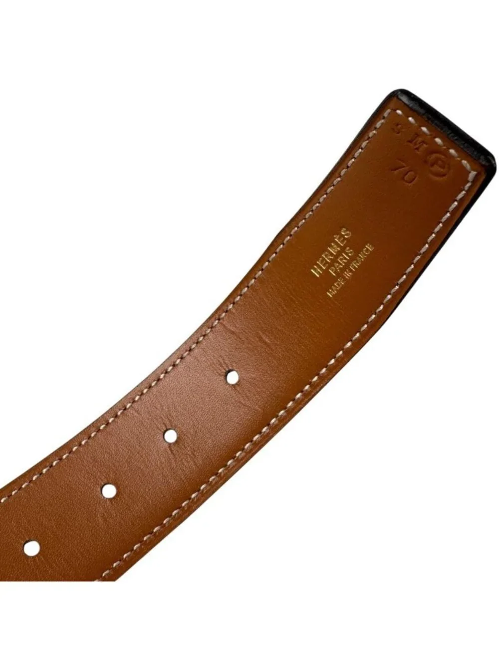 Hermes Double H Circle Logo Reversible Belt Vintage